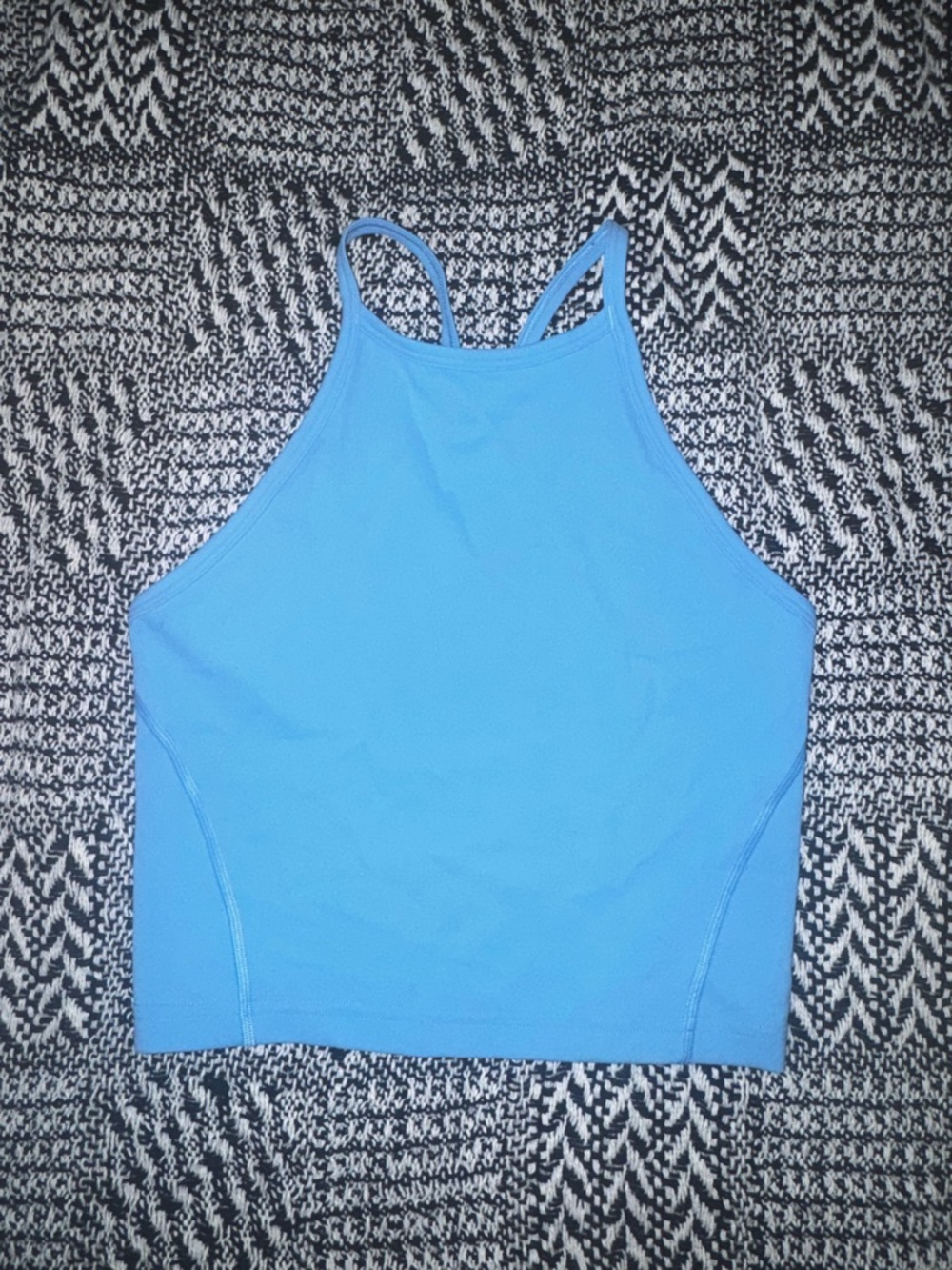 Lululemon Blue High-Neck Crop Tank Top
